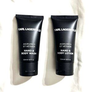 Karl Lagerfeld Agrumes et Vetiver Travel Body Wash & Hand & Body Lotion 1 oz Ea.